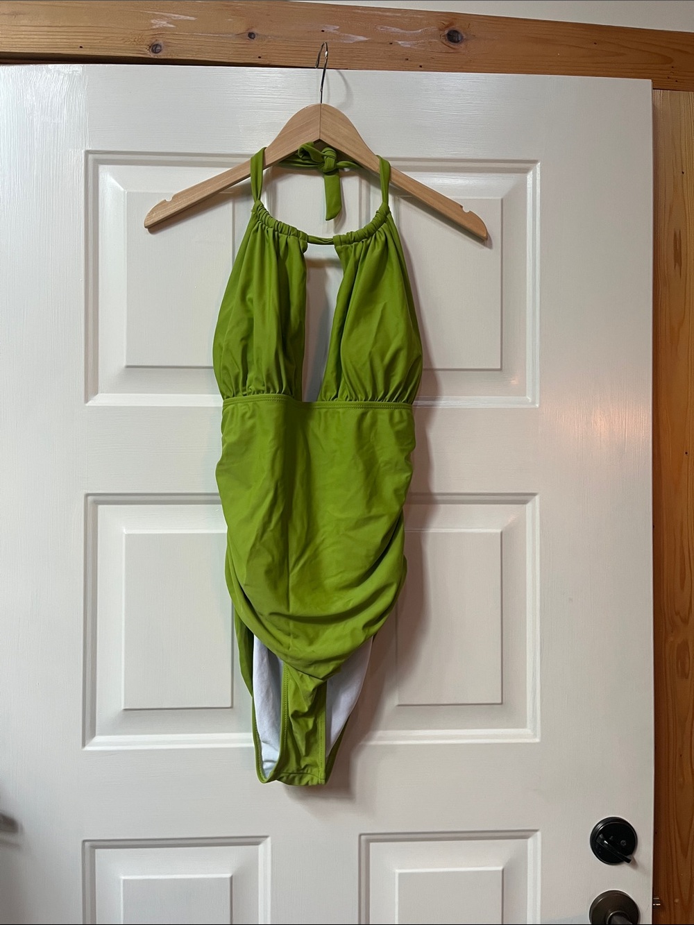 Lime Green Halter One-Piece Swimsuit